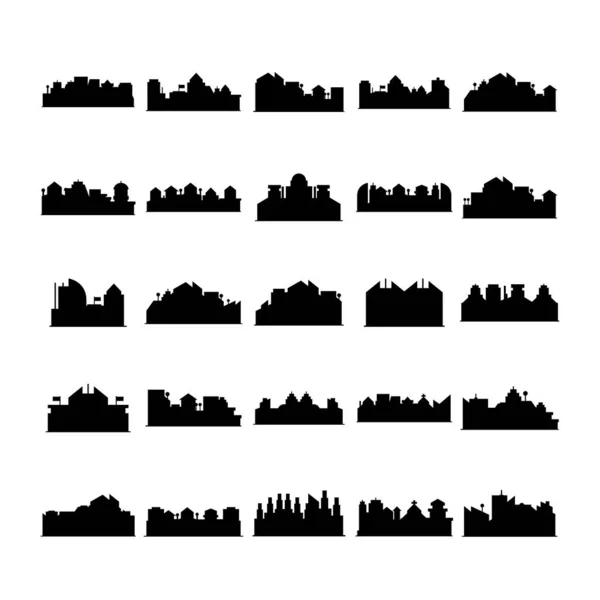 Vector Illustration Cityscape Icons — Stock Vector