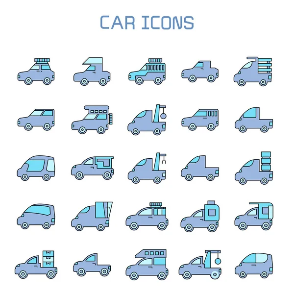 Εικονογράφηση Φορέας Αυτοκινήτων Εικονίδια — Διανυσματικό Αρχείο