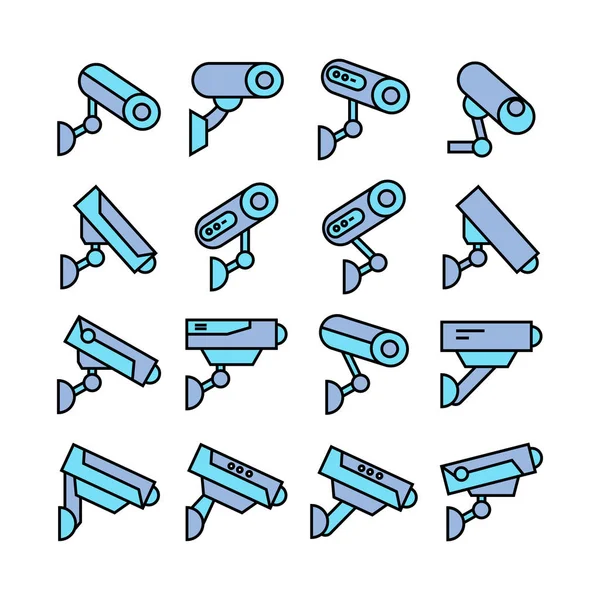 Vectorillustratie Van Pictogrammen Van Camera — Stockvector