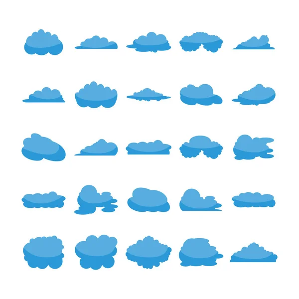 Ilustração Vetorial Ícones Nuvens — Vetor de Stock