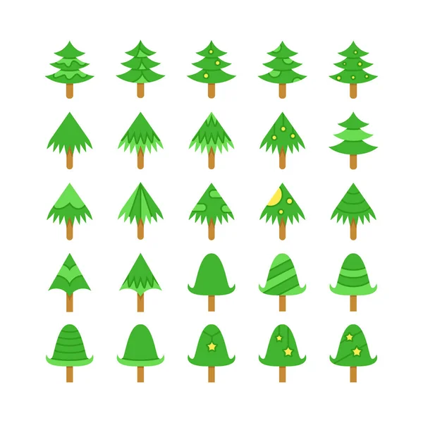 Απεικόνιση Φορέα Του Πράσινου Μοτίβου Των Χριστουγεννιάτικων Δέντρων — Διανυσματικό Αρχείο