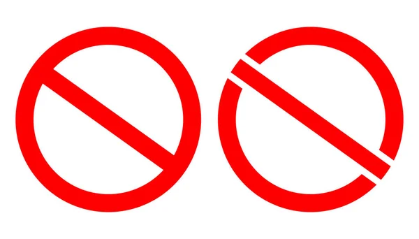 Red Ban Circle Sign Stop Sign — Vector de stock