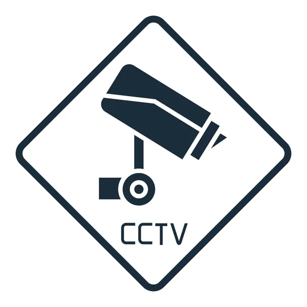 Illustrazione Vettoriale Del Segnale Avvertimento Cctv — Vettoriale Stock