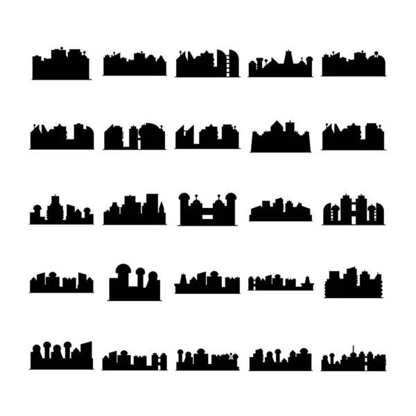 Illustrazione Vettoriale Delle Icone Del Paesaggio Urbano — Vettoriale Stock