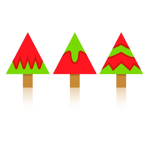 Vector Illustration Christmas Trees Card — Stock Vector