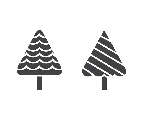 Ilustração Vetorial Árvores Natal Pretas — Vetor de Stock
