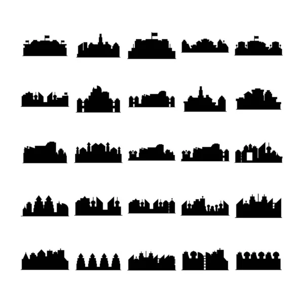 城市景观图标的矢量插图 — 图库矢量图片
