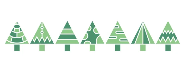 Vector Illustration Green Christmas Trees — Stock Vector
