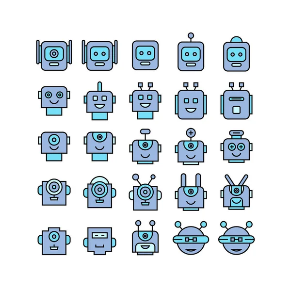 Illustration Vectorielle Des Icônes Robots — Image vectorielle