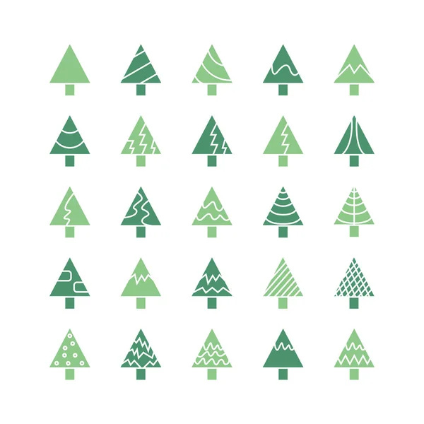 Vektoros Illusztráció Karácsonyfák Kártya — Stock Vector