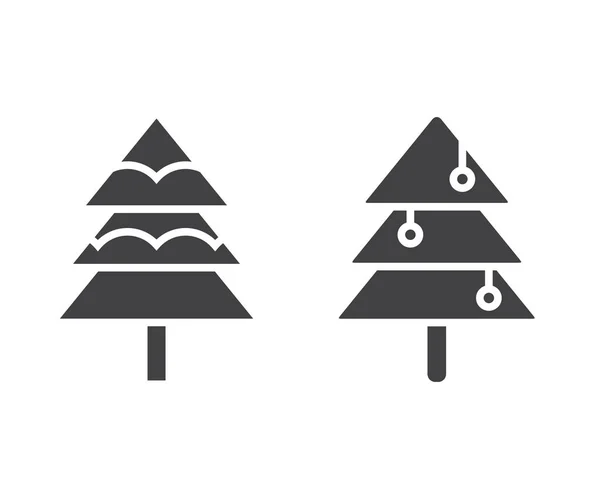 Векторная Иллюстрация Черных Рождественских Деревьев — стоковый вектор