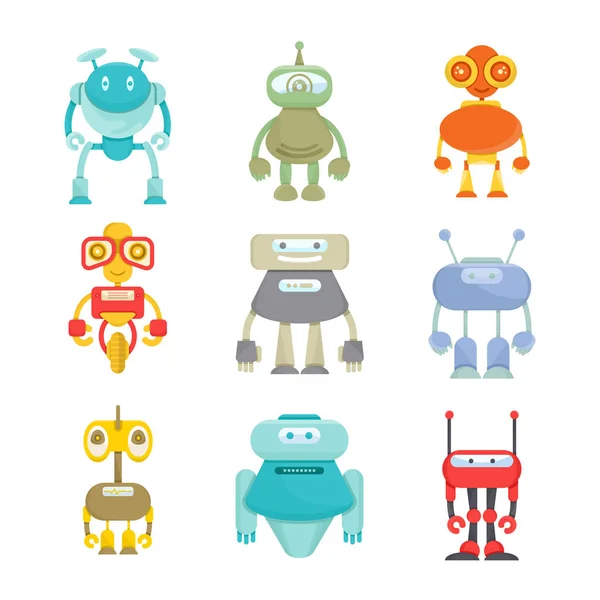 Vector Illustration Robots — Stock Vector