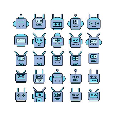 robot simgelerinin vektör illüstrasyonu