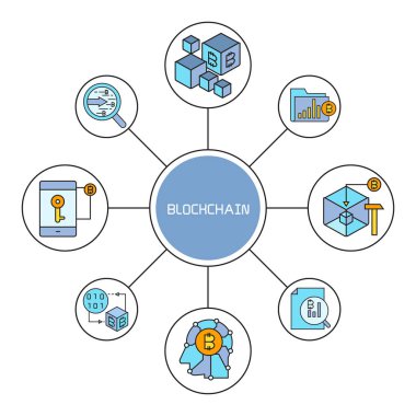 Blockchain vektör illüstrasyon