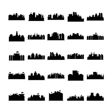 cityscape simgelerinin vektör illüstrasyonu