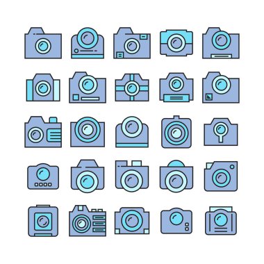 kameraların vektör illüstrasyonu, Set