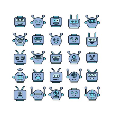 robot simgelerinin vektör illüstrasyonu
