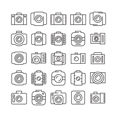 kameraların vektör illüstrasyonu, Set