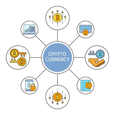kripto para biriminin vektör illüstrasyonu