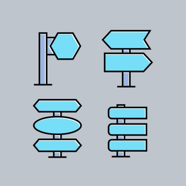 işaret simgeleri kümesi illüstrasyon seti