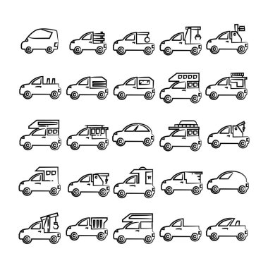 araba simgelerinin vektör illüstrasyonu