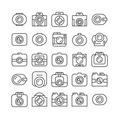 kameraların vektör illüstrasyonu, Set