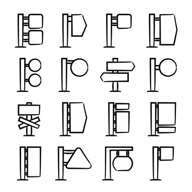 işaret simgeleri kümesi illüstrasyon seti