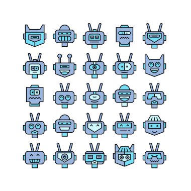 robot simgelerinin vektör illüstrasyonu