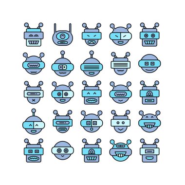 robot simgelerinin vektör illüstrasyonu