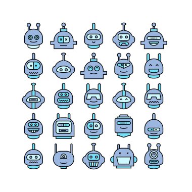robot simgelerinin vektör illüstrasyonu