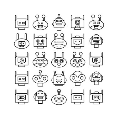 robot simgelerinin vektör illüstrasyonu