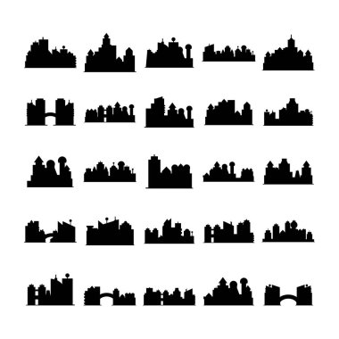 cityscape simgelerinin vektör illüstrasyonu