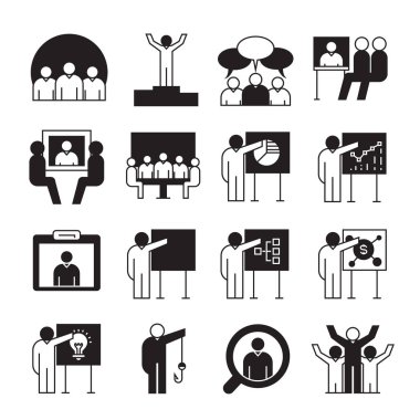 İş tema simgeler vektör çizim