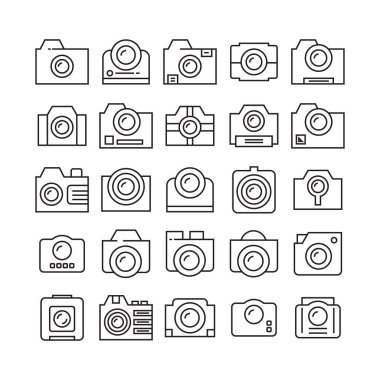 kameraların vektör illüstrasyonu, Set