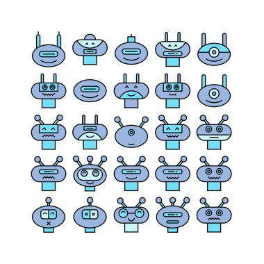 robot simgelerinin vektör illüstrasyonu