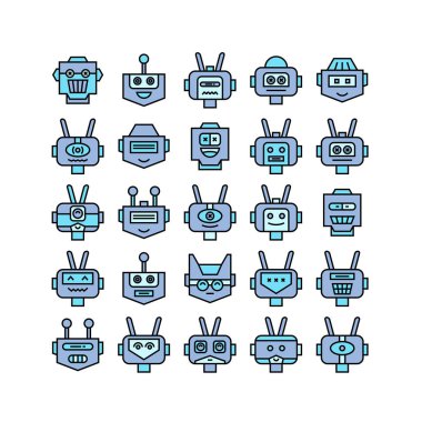 robot simgelerinin vektör illüstrasyonu