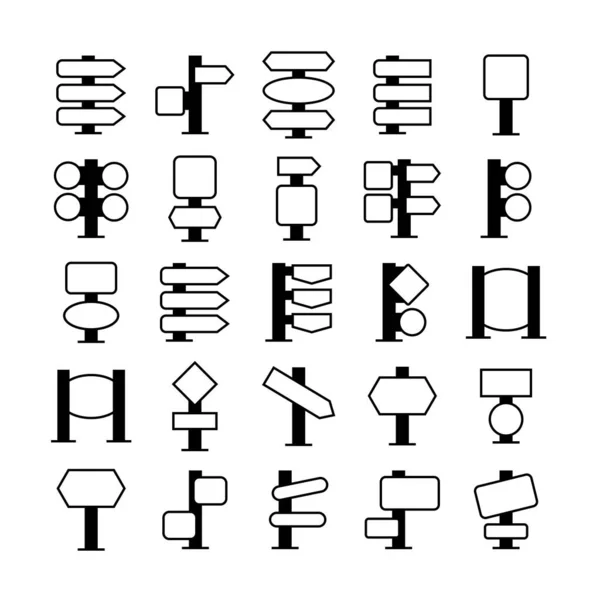 Illustration Vectorielle Signes Icônes Ensemble — Image vectorielle