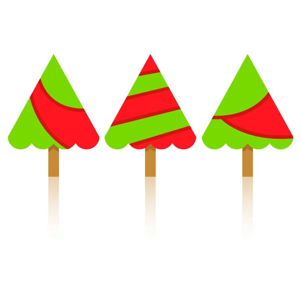 Vector Illustration Christmas Trees Card — Stock Vector