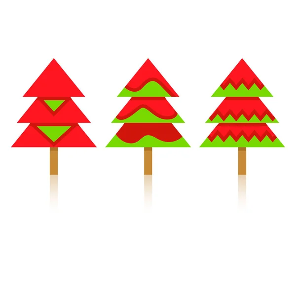 Vector Ilustración Árboles Navidad Tarjeta — Vector de stock