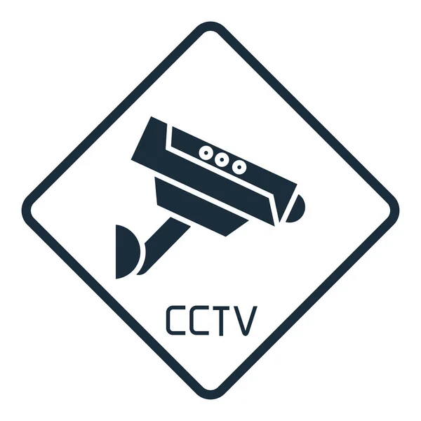 Ilustración Vectorial Señal Advertencia Cctv — Vector de stock