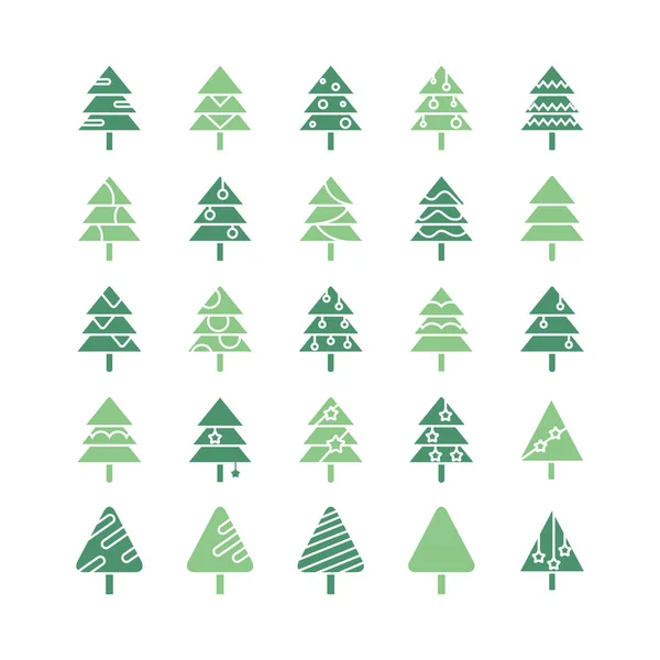 Vector Ilustración Árboles Navidad Tarjeta — Vector de stock