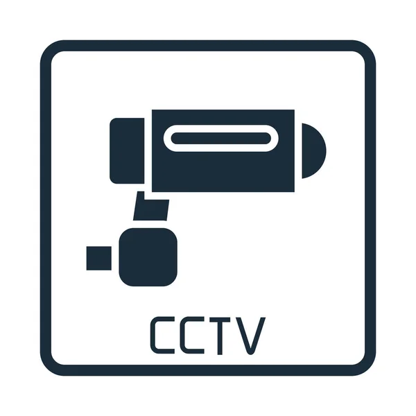 Illustrazione Vettoriale Del Segnale Avvertimento Cctv — Vettoriale Stock