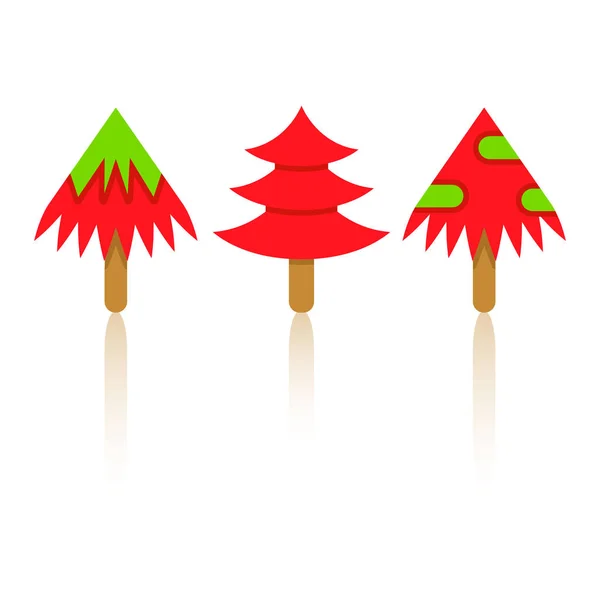 Noel Ağaçları Vektör Illustration Kartı — Stok Vektör