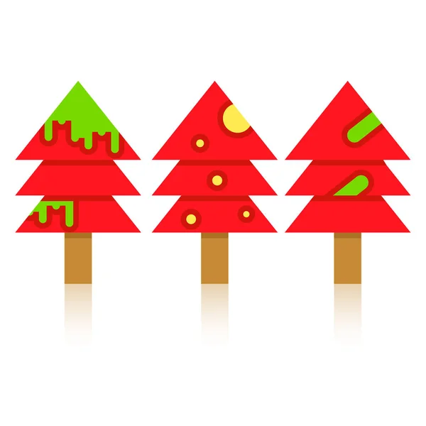 Vector Ilustración Árboles Navidad Tarjeta — Vector de stock