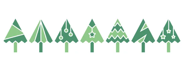 Vektorillustration Von Grünen Weihnachtsbäumen — Stockvektor