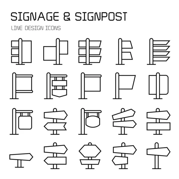 Vector Illustration Signs Icons Set — Stock Vector