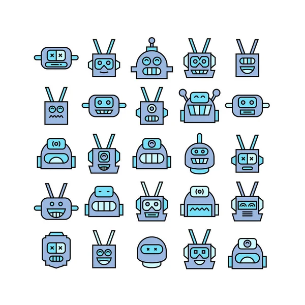 robot simgelerinin vektör illüstrasyonu
