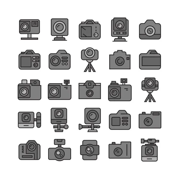 Vector Illustratie Van Camera Set — Stockvector