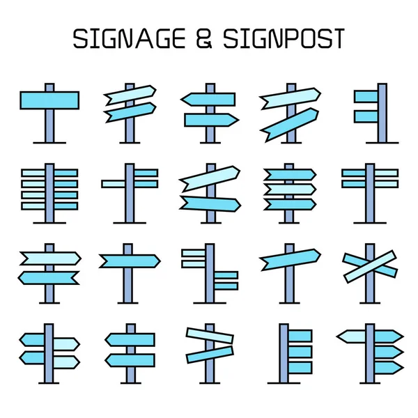 Vector Illustration Signs Icons Set — Stock Vector