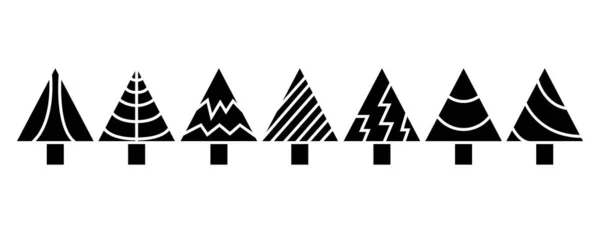 Vektorillustration Schwarzer Weihnachtsbäume — Stockvektor